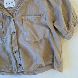 Zara cropped button up